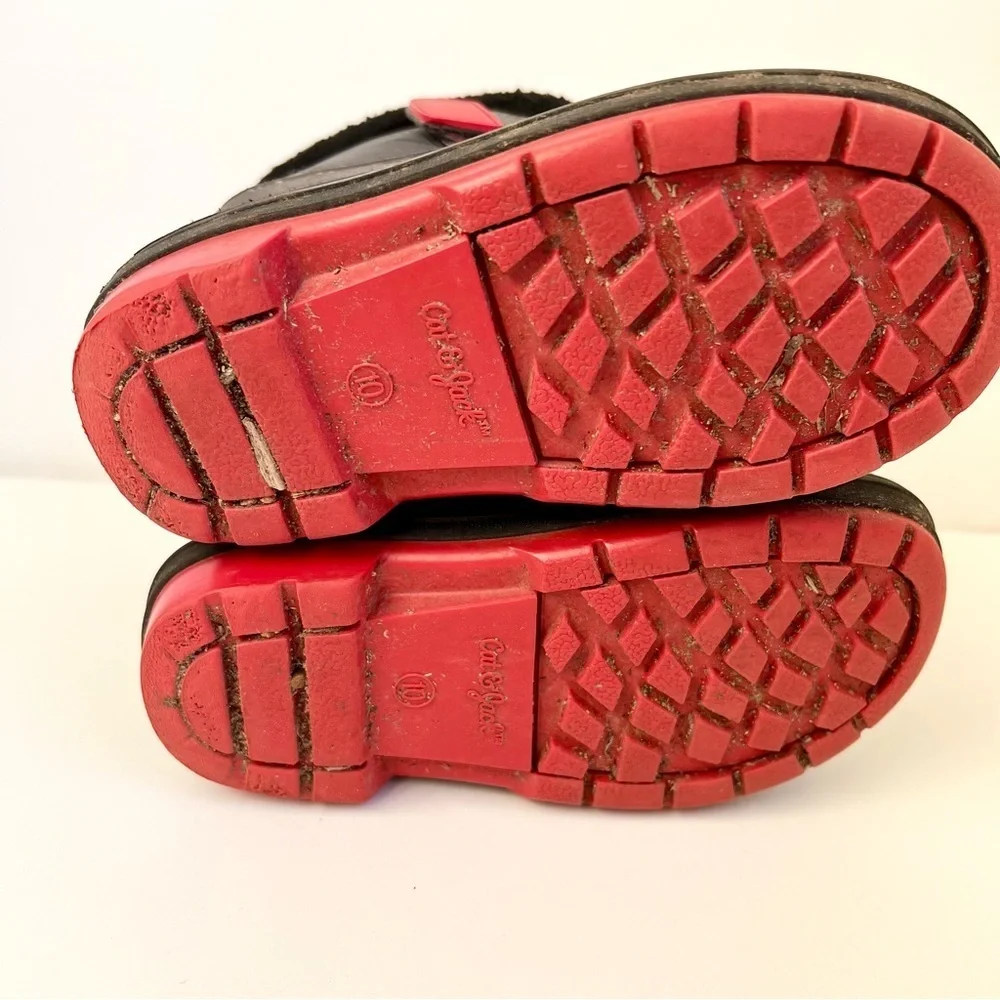 Cat & jack winter snow boots size 10 black gray red